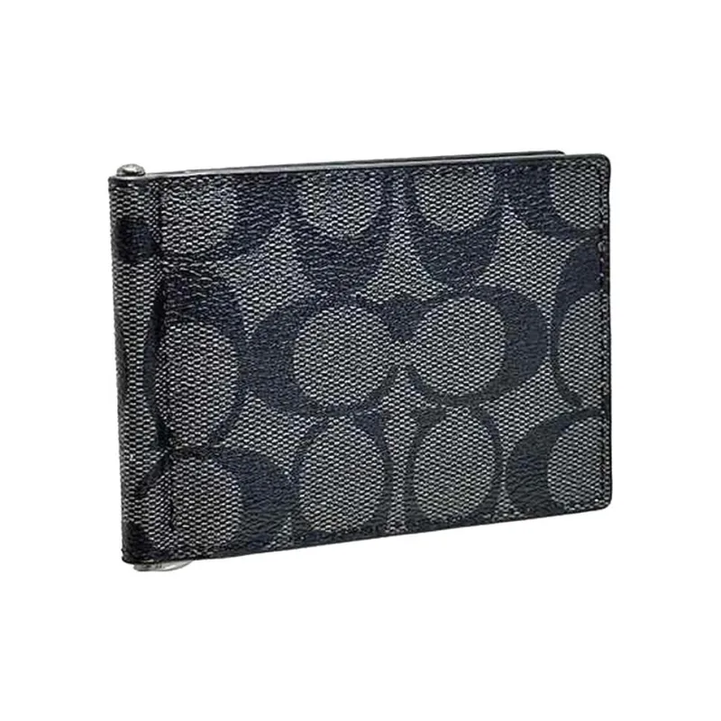 COACH Billfold Wallet Coated Canvas Wallet Mini Women's Black-1