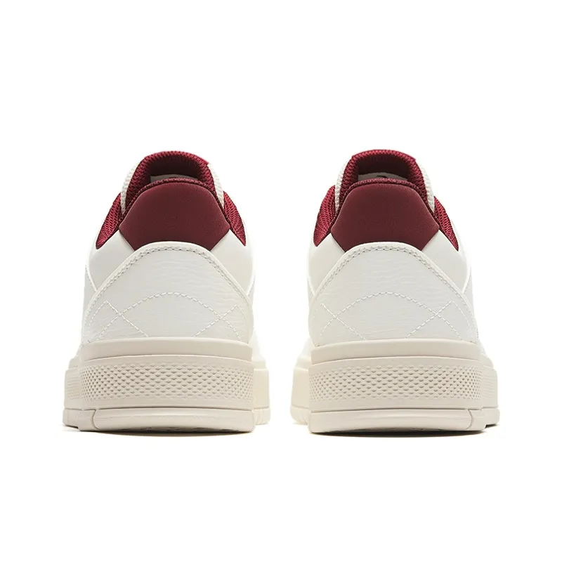 Anta Cushioned Wear Resistant Lightweight Low Top Skateboard Shoes Men's White Red-3