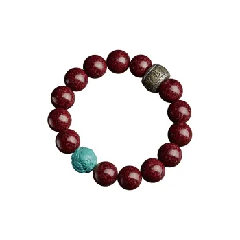 Moonstone Edge Reconstructed Cinnabar Jade Bracelets Unisex