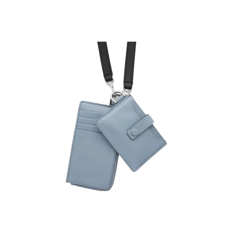 COS Soft Cow Leather Shoulder Bag Crossbody Bag With Card Clip Regular Unisex Light Blue-2