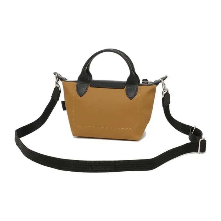 LONGCHAMP Canvas With Leather Canvas Bag Dumpling Bag One Shoulder Handbag Extra Small Women's Tobacco-3
