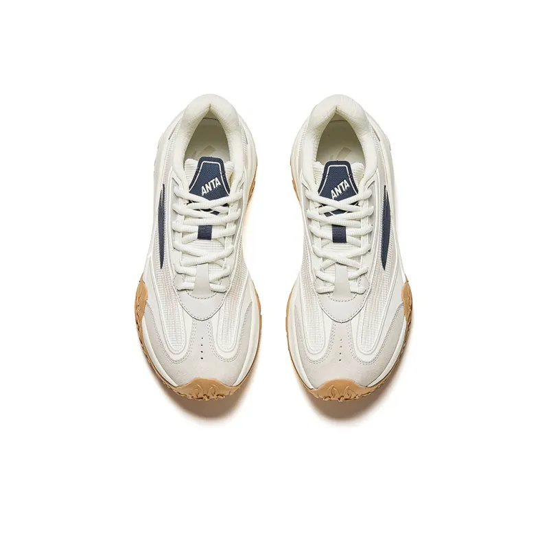 Anta Low Top Casual Shoes Men's White Gray Blue-2