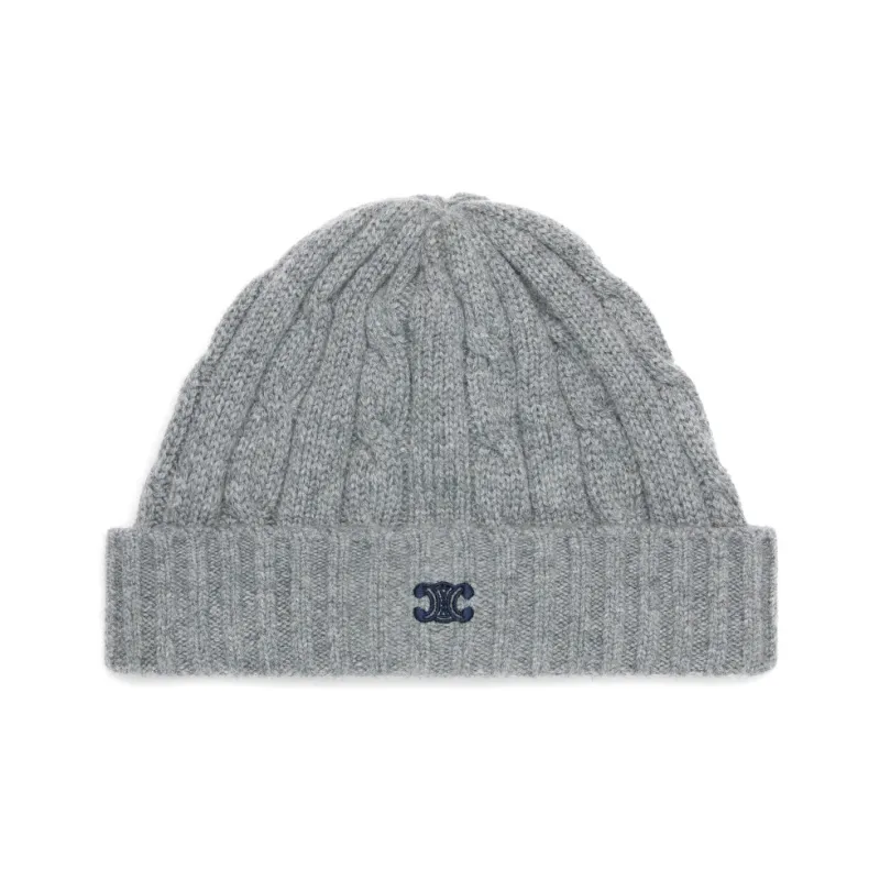 CELINE Triomphe Embroidered Beanie-0