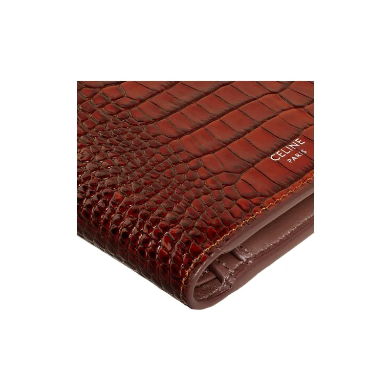 CELINE Calfskin Wallet Regular Men's Brown-4