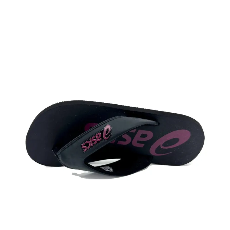 Asics Rubber Sole Slip Resistant Flip Flops Men's Black-3