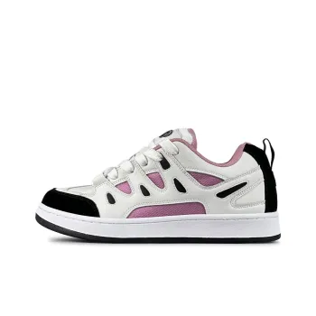 LuzaoT SUPER DRAG Puffy Shoes Wear Resistant Slip Resistant Low Top Skateboard Shoes Women's Black Pink