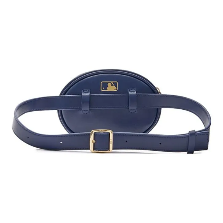 MLB Artificial Leather Round Cake Bag Shoulder Bag Crossbody Bag Regular Unisex Khaki-4