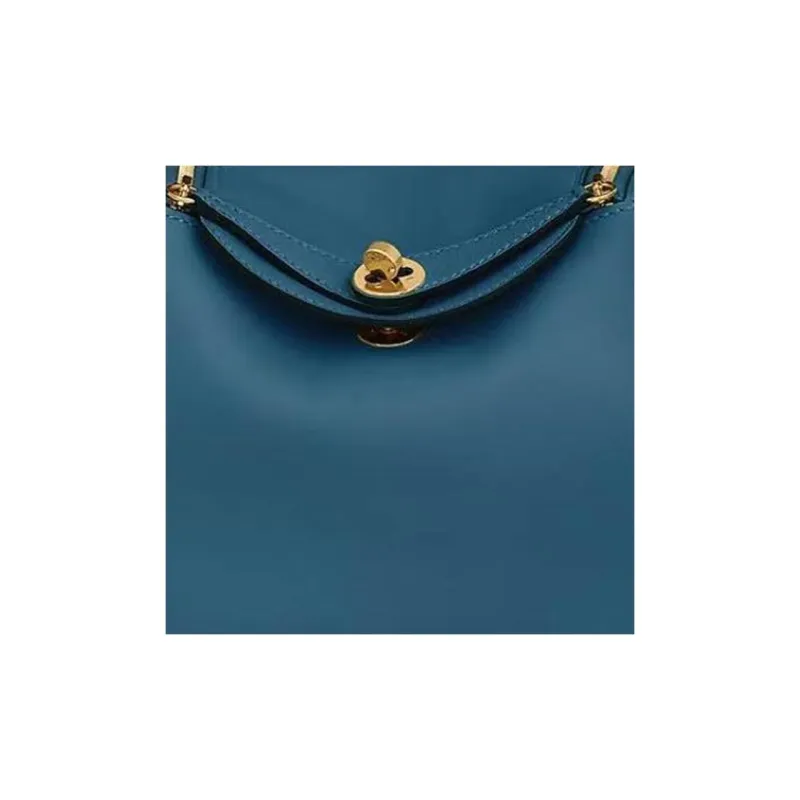 HERMES Lindy Swift Calfskin Handbag Shoulder Bag Crossbody Bag Mini Women's S4 Deep Blue Dark Blue-3