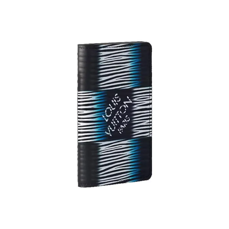 LOUIS VUITTON Leather Wallet Regular Men's Dark Blue & White-1