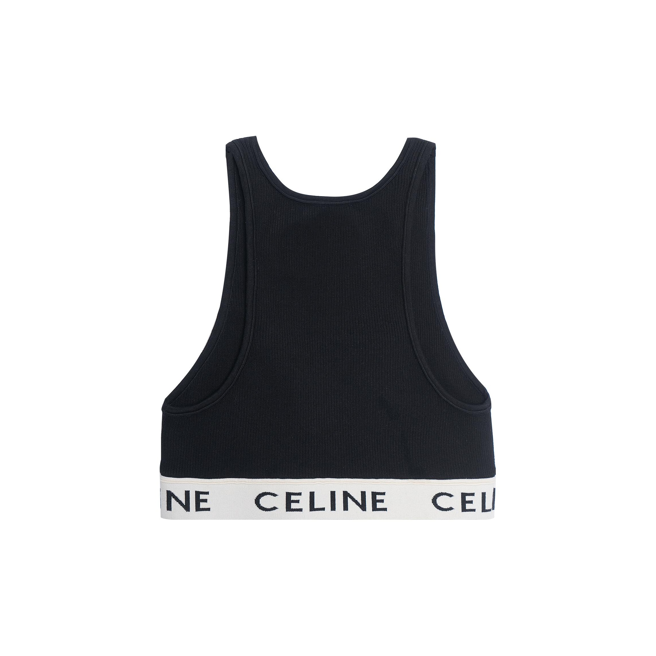 CELINE Athletic Knit Sports Black/Cream L Without Shopping