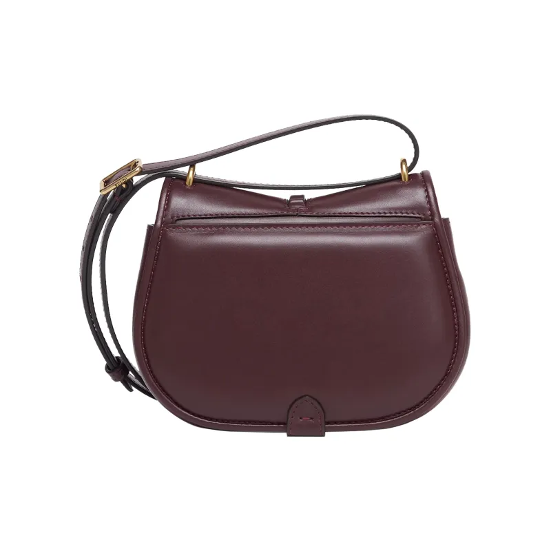 FENDI Calfskin Shoulder Bag, Crossbody Bag Mini Women's Burgundy-2