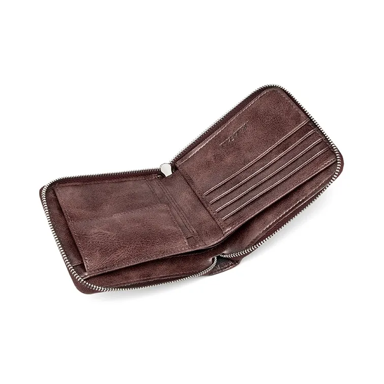 MashaLanti Synthetic Leather Coin Purse Card Holder Wallet Regular Men's Coffee-5