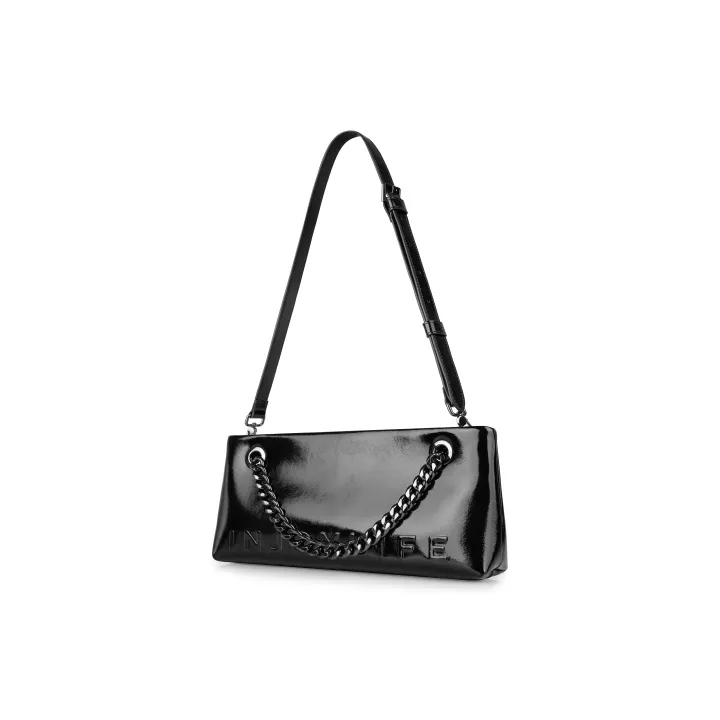 INJOYLIFE Split Cow Leather Hobo Bag, Shoulder Bag, Crossbody Bag Trumpets Women's Black-1