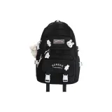 Black Backpack with Rabbit Charm