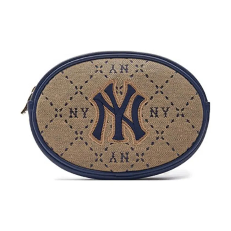 MLB Artificial Leather Round Cake Bag Shoulder Bag Crossbody Bag Regular Unisex Khaki-0