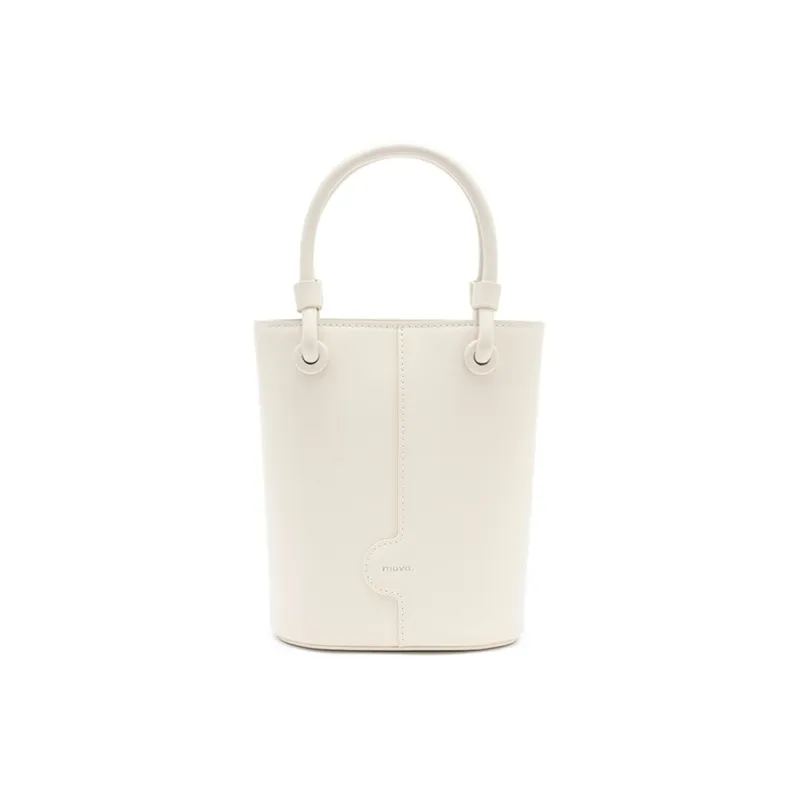 MUVA Cow Leather One Shoulder Handbag Trumpets Women's Milkshake White/Cream Yellow/Twilight Black/Party Red-0