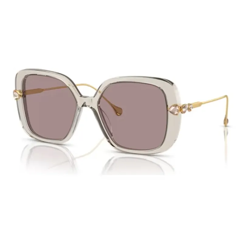 Swarovski Acetate Crystal Irregular Shape Sunglasses Women's Gray-0