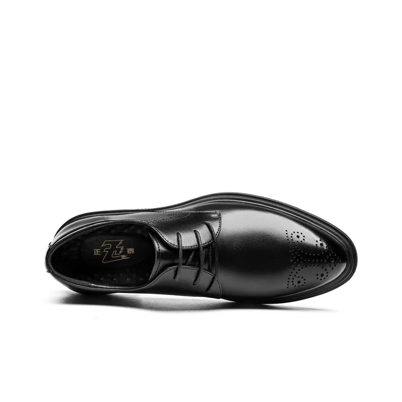CHINT Dress Shoes Men Low Top Black-3