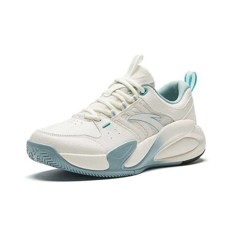 Anta Tennis Low Top Casual Shoes Women's White Cyan-1