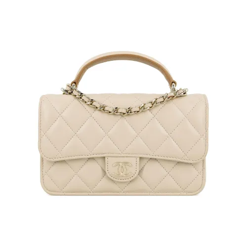 CHANEL Clutch/Phone Holder With Chain Beige AP3226-B10324-NN019