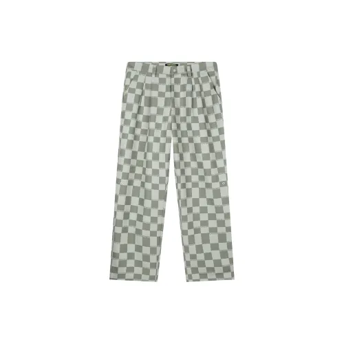 Caver&Hunter Casual Pants Unisex Gray Green Check