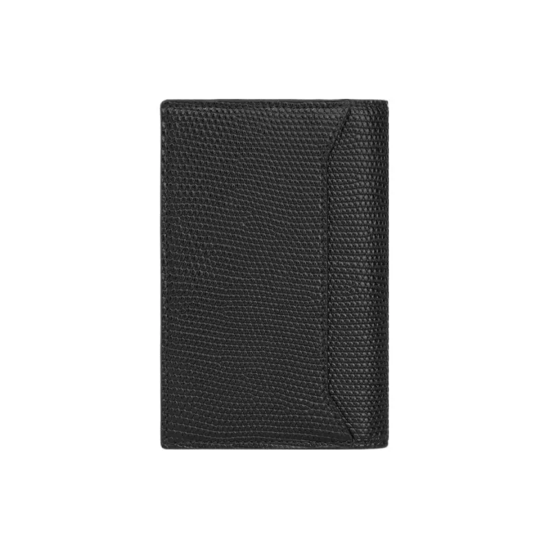 CELINE Lizard Embossed Calfskin Card Holder Regular Men's Black-2