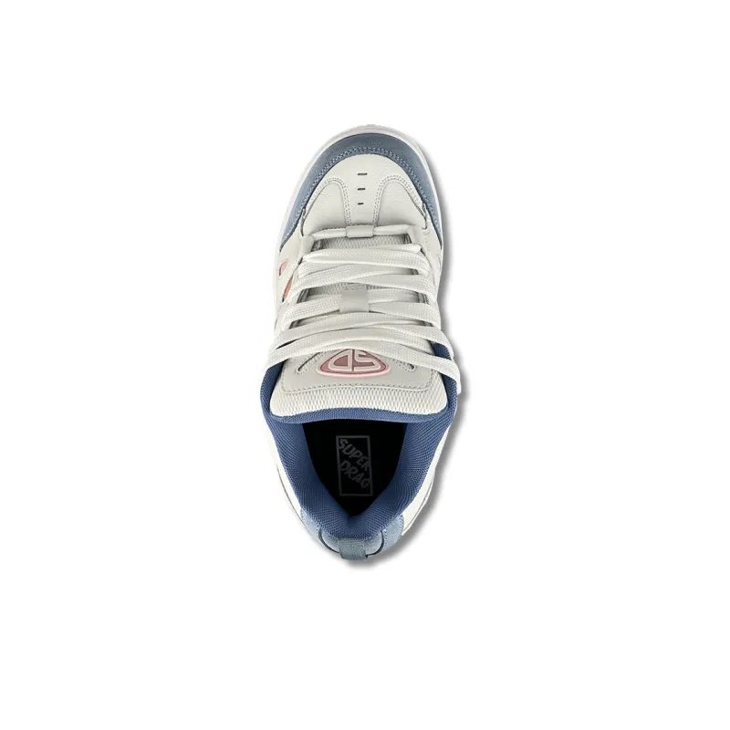 LuzaoT SUPER DRAG Puffy Shoes Low Top Skateboard Shoes Women's Blue White-3