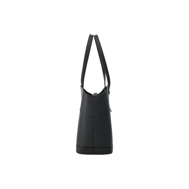FERRAGAMO Smooth Calf Leather Tote Bag Shopping Bag Handbag Small Size Women's Black-2