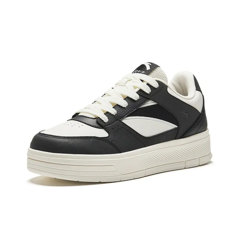Anta Slip Resistant Cushioning Wear Resistant Lightweight Low Top Skateboard Shoes Men's White Black-1