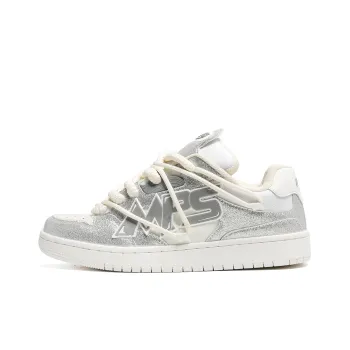 MR.PESIN Baby's Breath Threaded Low Top Skateboard Shoes Unisex Silver