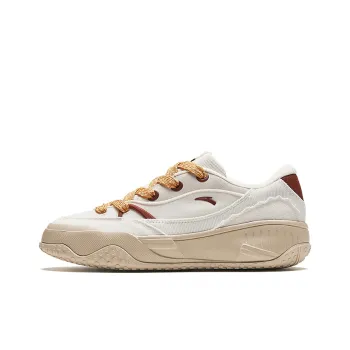 Anta Cookie Shoes Cushioning Wear Resistant Low Top Skateboard Shoes Women's White Brown