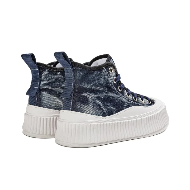 NAUTICA Breathable Height Increasing Abrasion Resistant High Top Canvas Shoes Men's Black Blue-3