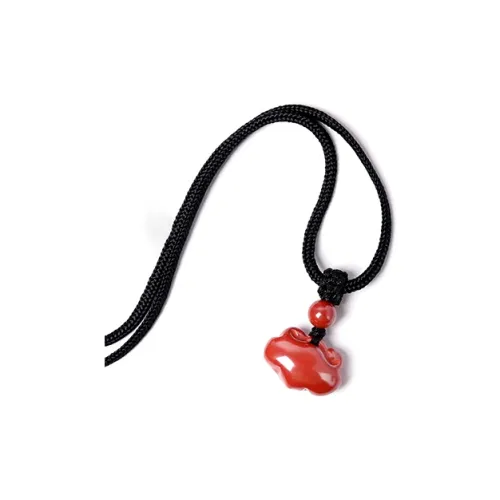 Lingfei Reconstructed Cinnabar Jade Pendants Women's