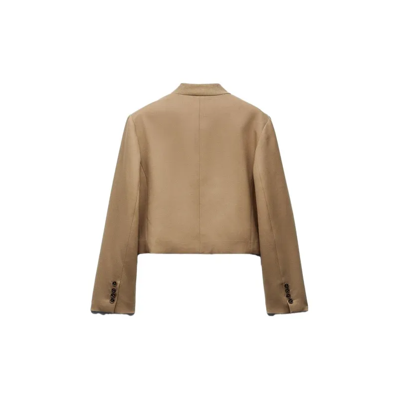 ZARA Cropped Coats Women's Tan-1