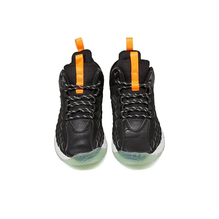 VOIT Anti Slip Wear Resistant Breathable Supportive Impact Resistant Lightweight High Top Basketball Shoes Men's Black-3