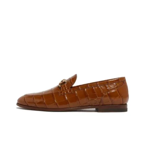 SCAROSSO Crocodile-effect Leather Loafers