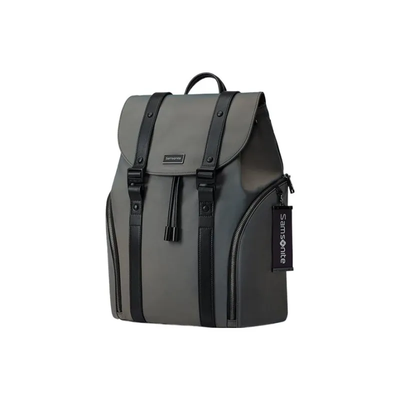 SAMSONITE Fabric Cow Leather Patchwork Backpack Men's Green-1