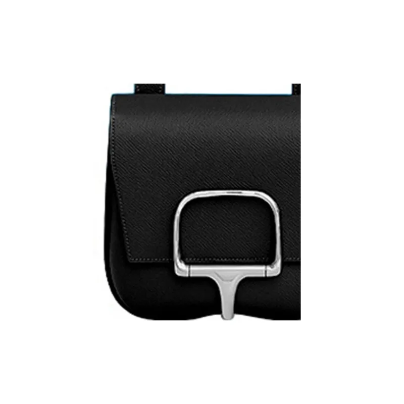HERMES Della Cavalleria Epsom Calfskin Shoulder Bag Crossbody Bag Women's Noir Black-4