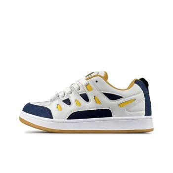 LuzaoT SUPER DRAG Puffy Shoes Slip Resistant Low Top Skateboard Shoes Unisex White Blue Yellow