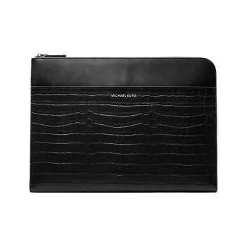MICHAEL KORS Hudson Cow Leather Briefcase Clutch Men's Black