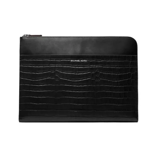MICHAEL KORS Hudson Cow Leather Briefcase Clutch Men's Black