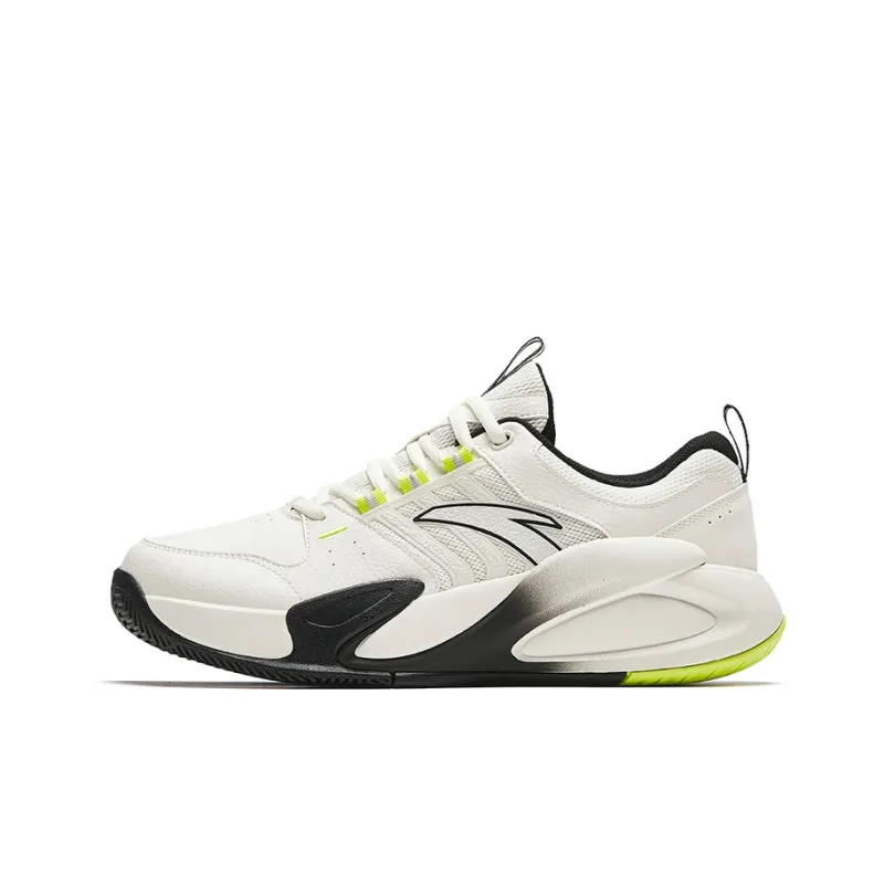 Anta Cushioned Slip-Resistant Abrasion-Resistant Low-Top Casual Shoes Men's White Black Green-0