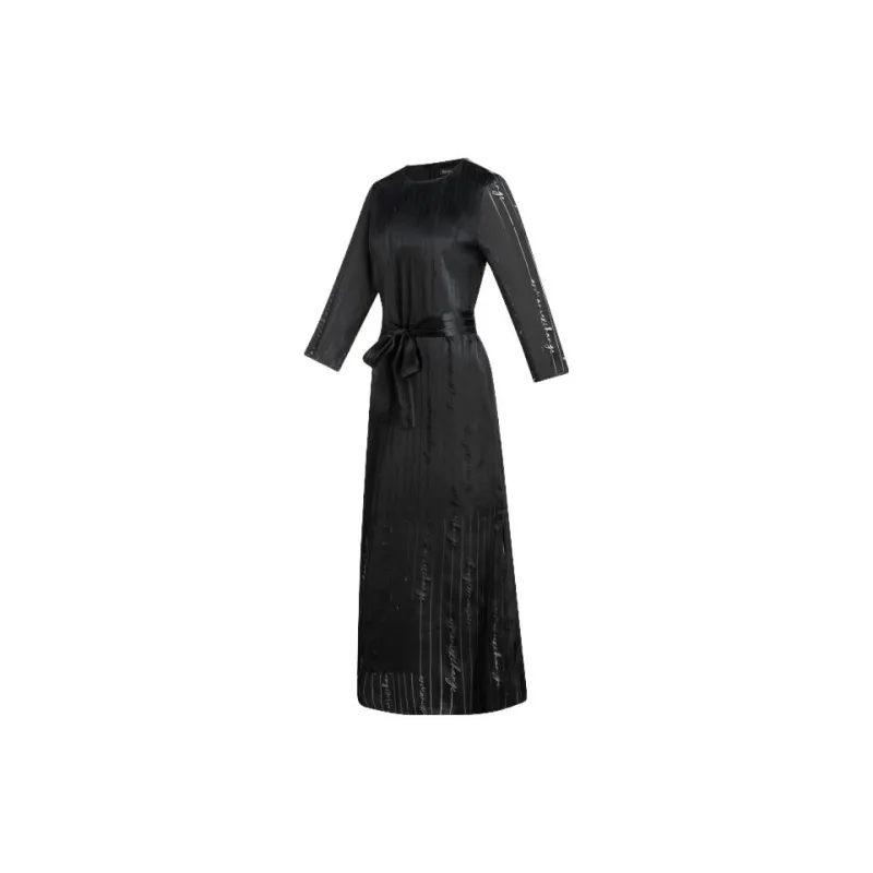 ARMANI EXCHANGE Logo embroidered Satin Midi Dress-2