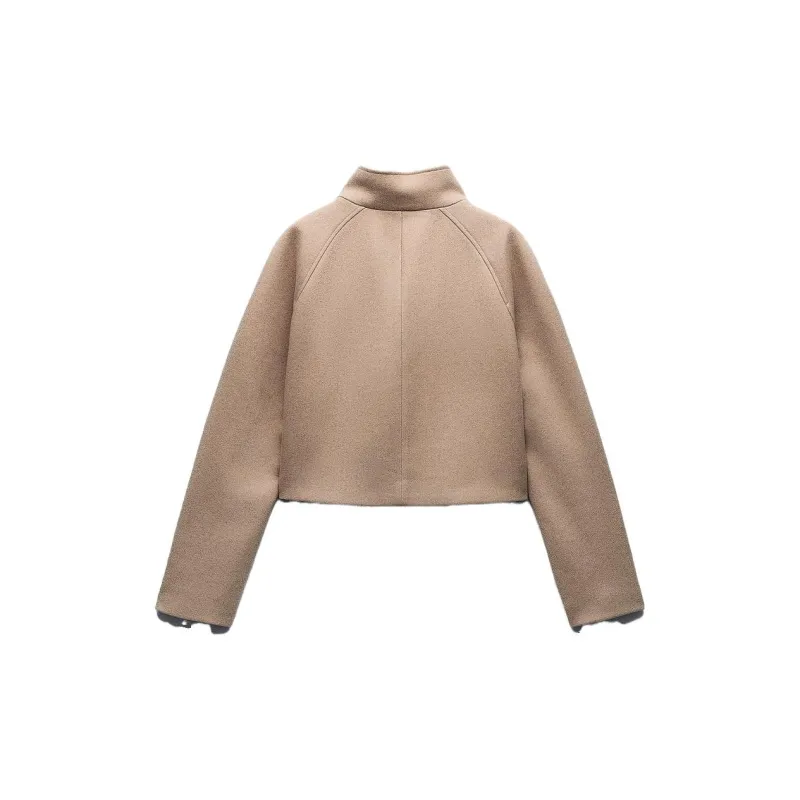 ZARA Cropped Coats Women's Tan-1