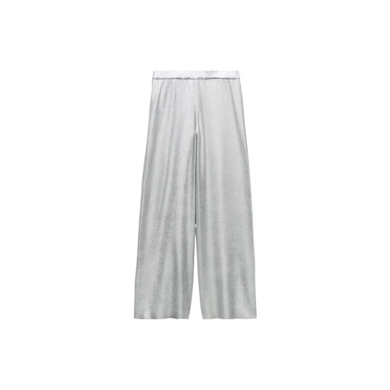 ZARA Casual Pants Women's Silver-1