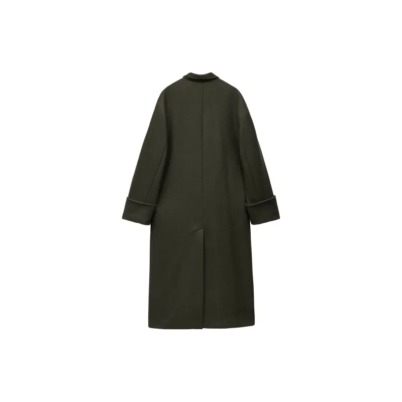 ZARA Coats Women's Dark Khaki-1