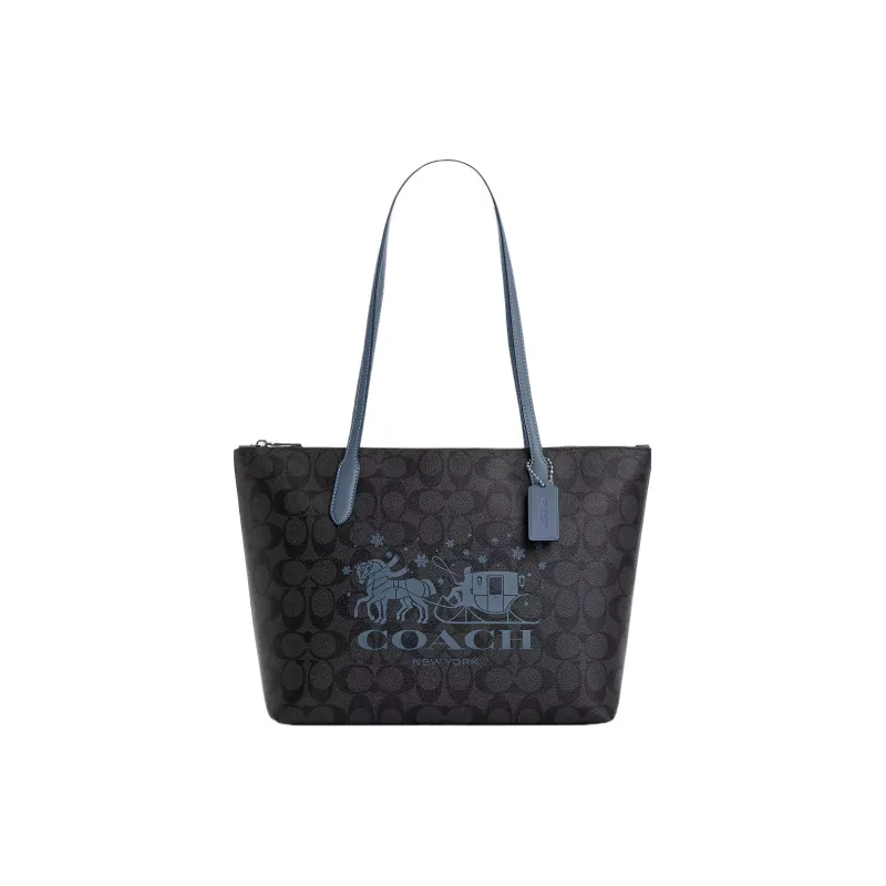COACH Zip Top Tote Handbags-0