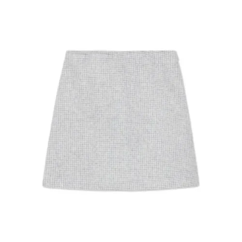 CLUB MONACO Casual Short Skirts Women's Gray White Plaid/C34V3