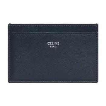 CELINE Shiny Calfskin Card Holder Regular Men's Blue