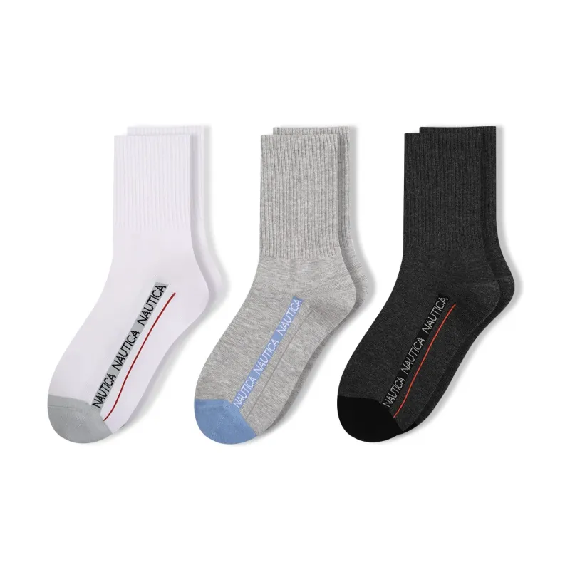NAUTICA UNDERWEAR Mid-Calf Socks Men's 3 Pack-4